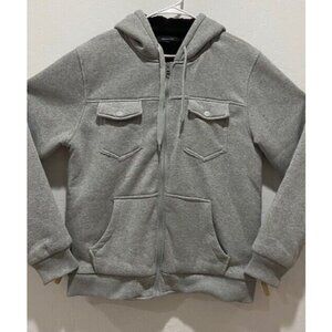 Ring of Fire Full Zip Hoodie Jacket Size L Long Sleeve Faux Fur Lining Pockets